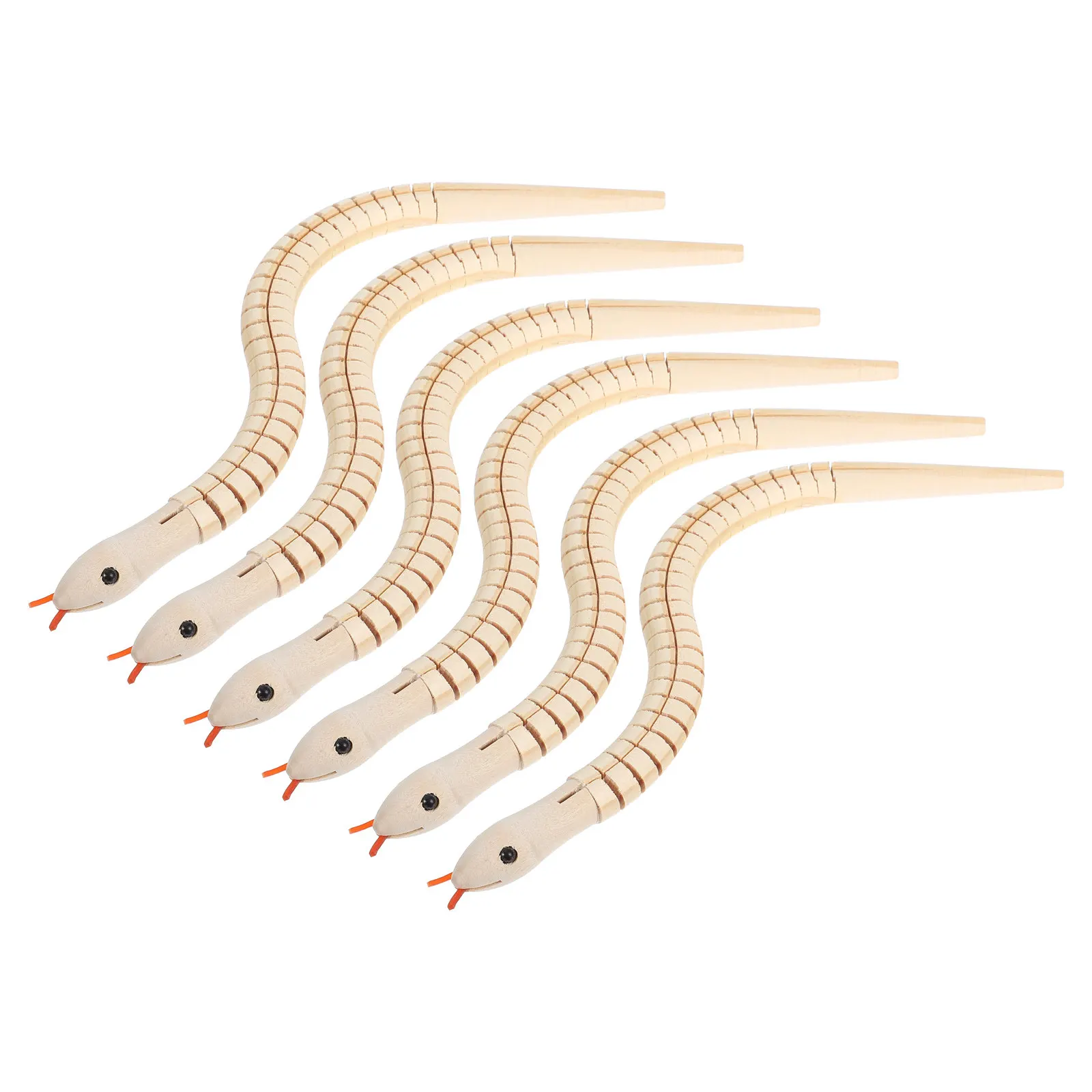

Набор из 6 реалистичных деревянных змей-головоломок для детских вечеринок, Хэллоуина, розыгрышей и веселья, деревянная игрушка-змея