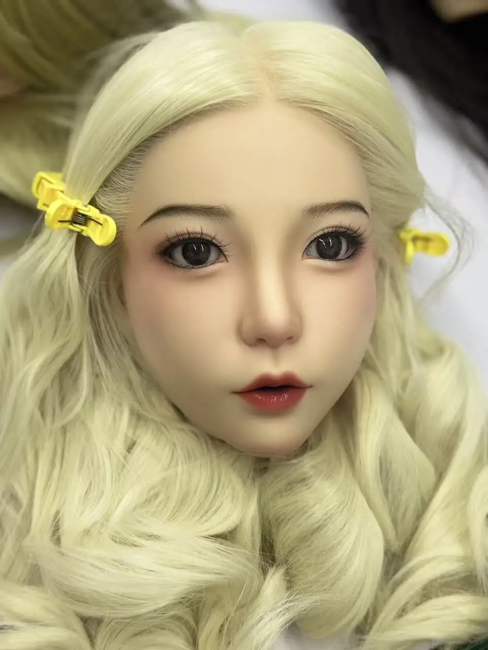 نموذج رأس أنثى، جميل للغاية، رأس عارضة أزياء، نموذج رأس أنثى، نسخة 1:1، مادة السيليكون، شعر تدريب (بدون ملحقات)
