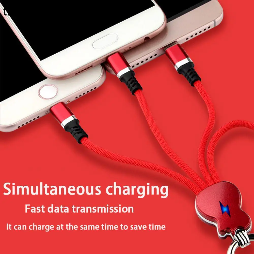 

Universal 3 in1 Micro USB Data Cable Retractable Fast Charger Wire Phone Accessories