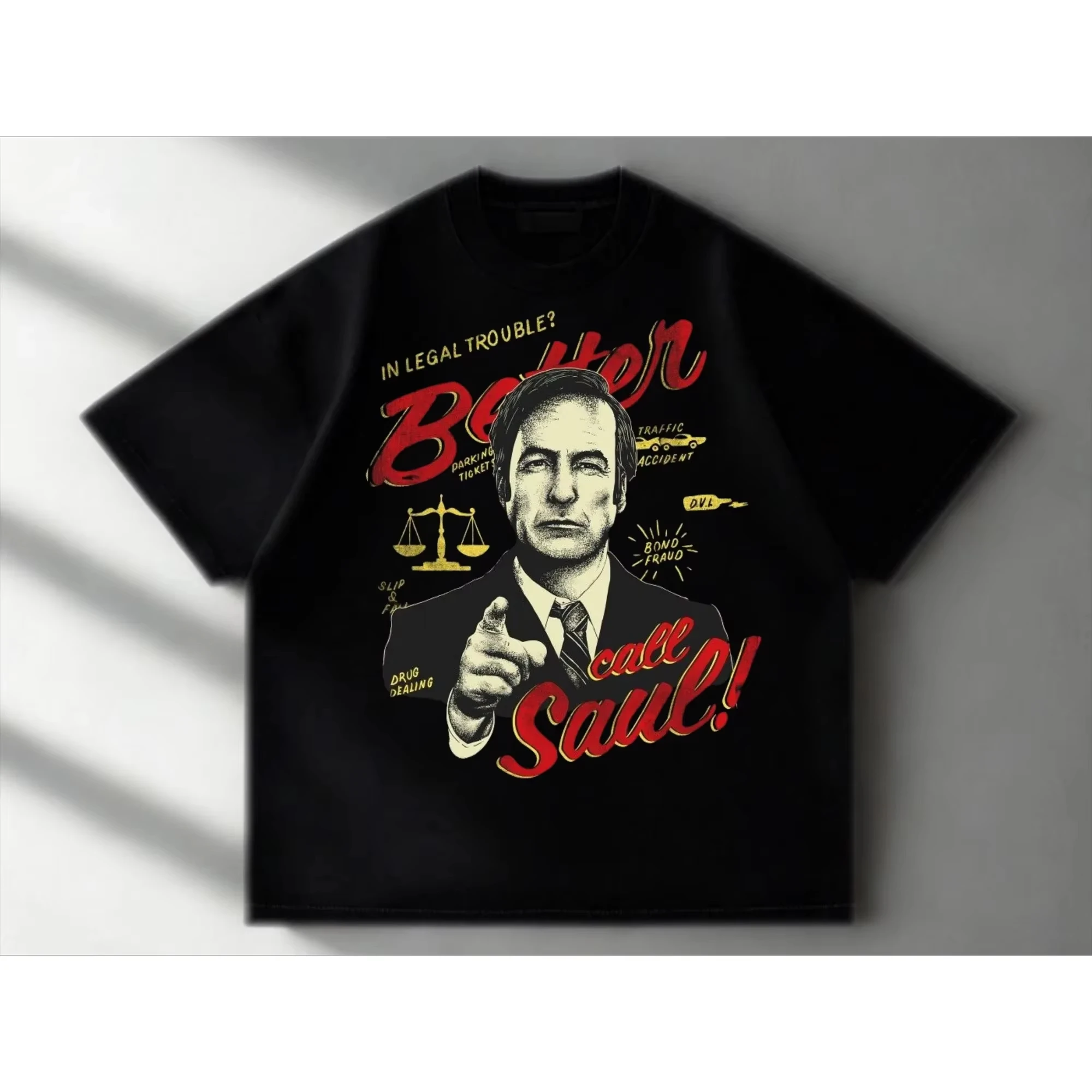 

Футболка с принтом Better Call Saul для мужчин и женщин, винтажная хлопковая футболка с короткими рукавами, летние футболки с круглым вырезом, одежда больших размеров, футболки Y2K