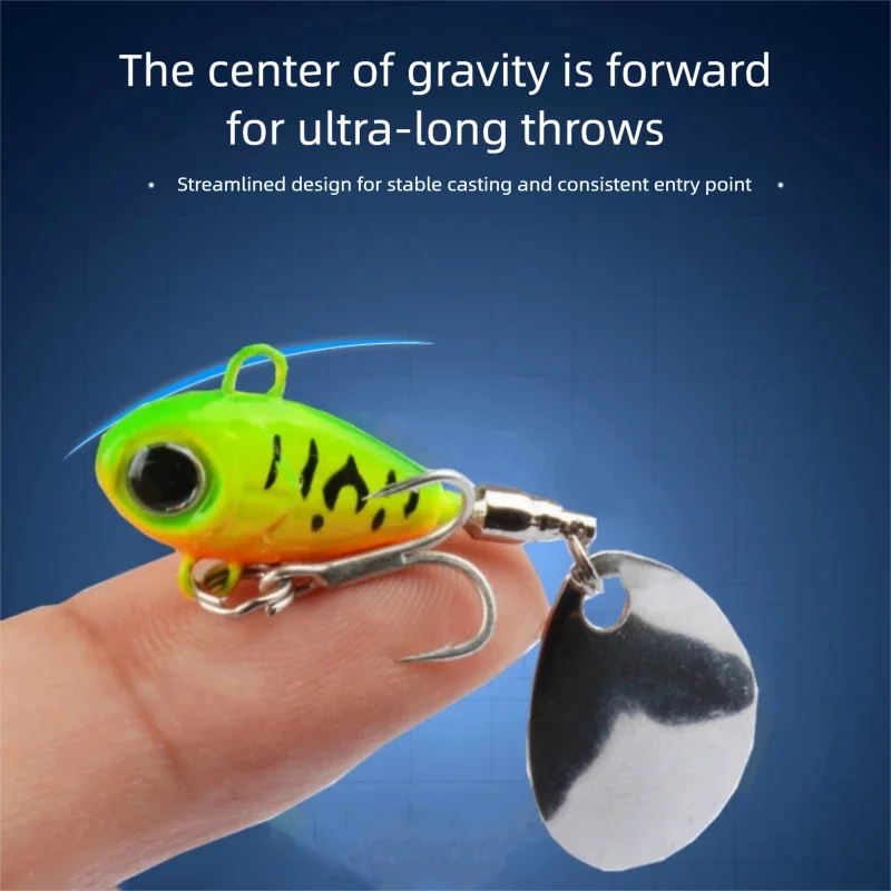 8g/11g/15g Long Cast VIB Mini Jig Lure, Vibration Spinner Blade Fishing Lure Tail Spinner Crankbait Lure Fishing Tackle Pesca