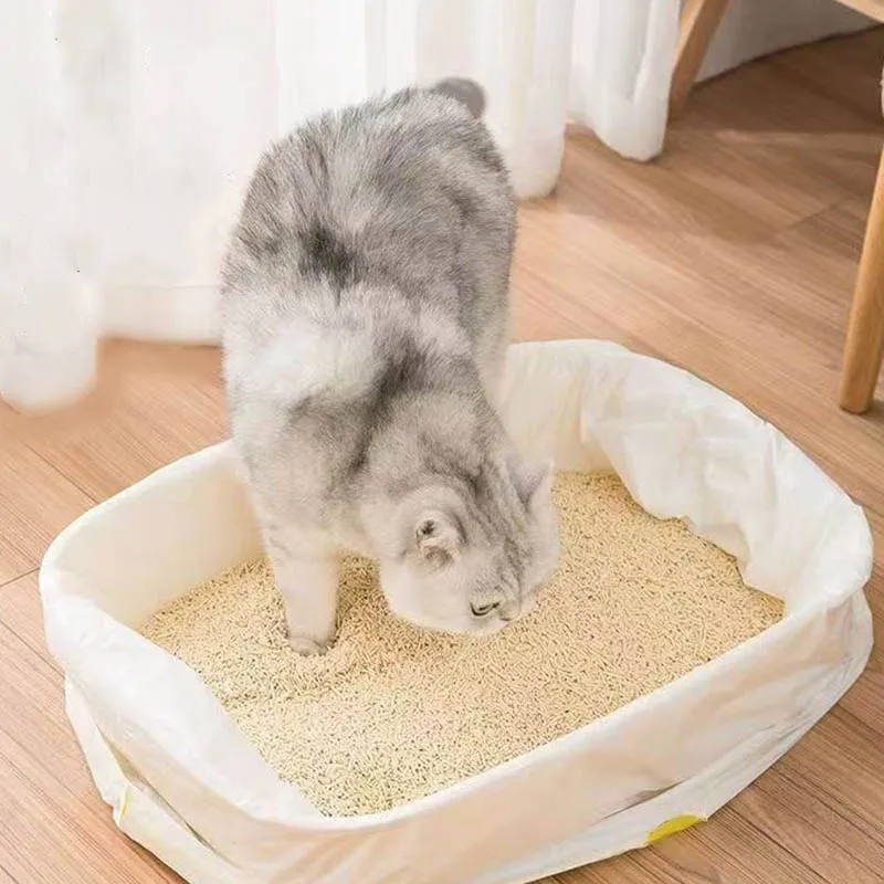 1/2/3 لفات أكياس نفايات القطط القابل للتصرف حقيبة نفايات الحيوانات الأليفة القابل للتصرف مع الرباط سريعة التنظيف المحمولة صندوق نفايات القط بطانات أكياس