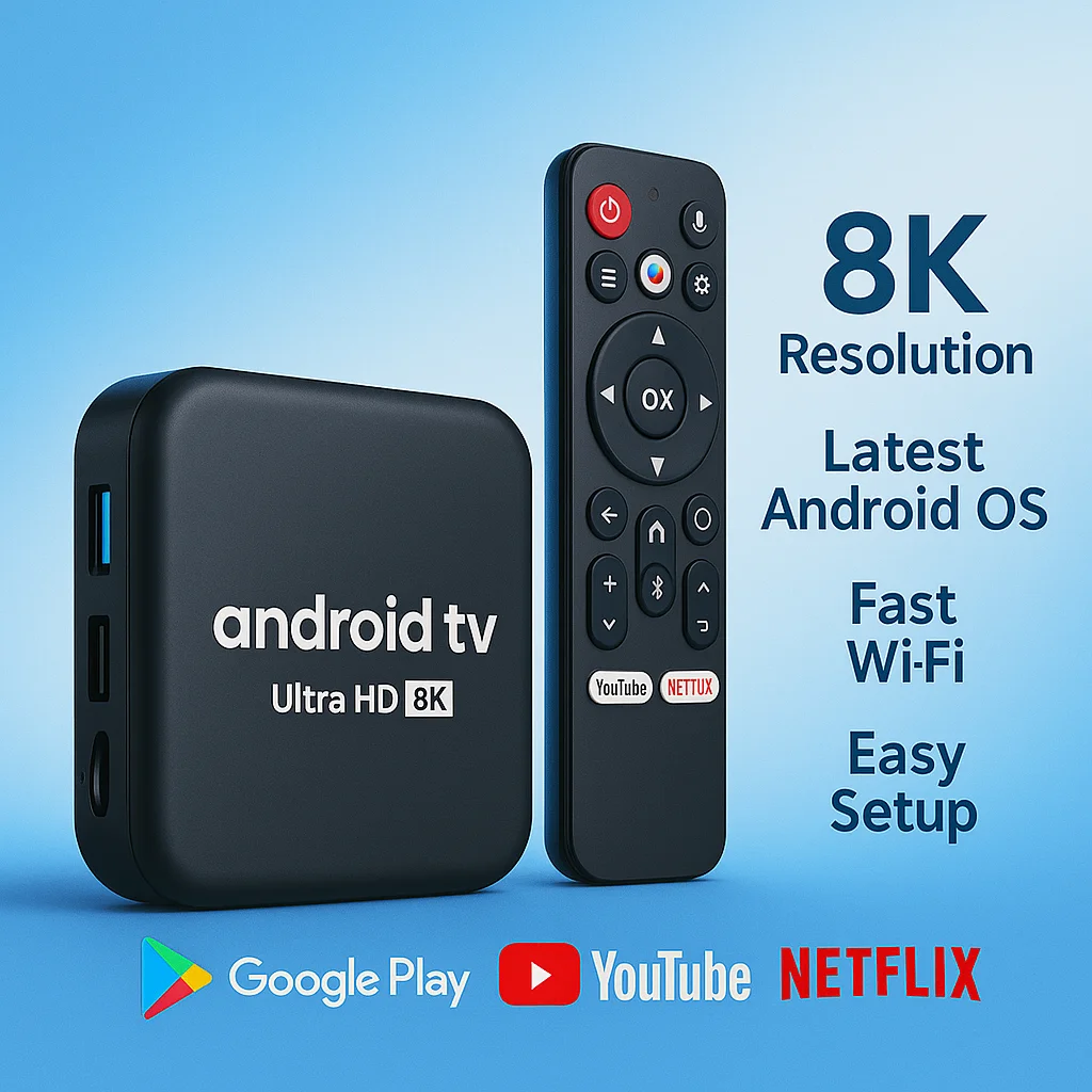 Android 14 TV Box RK3518 مشغل الوسائط الذكية 8K WiFi6 BT5 التحكم الصوتي Google Play Netflix YouTube Streaming Device Set Top Box