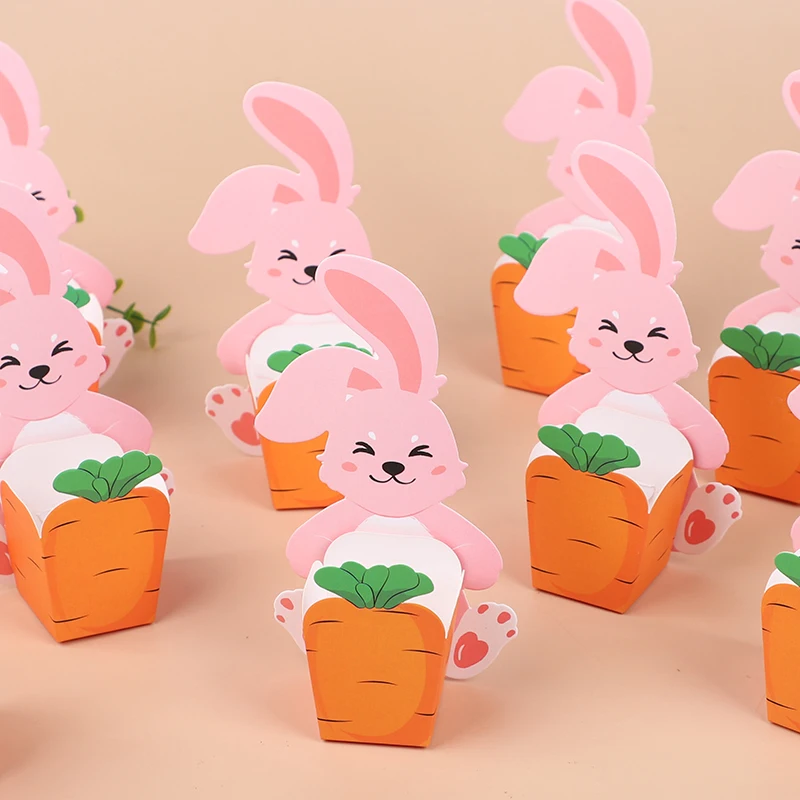 20/50Pcs Niedlichen Kaninchen Karotte Papier Cookie Candy Box Geschenk Verpackung Boxen Ostern Partei Liefert Kinder Geburtstag Baby dusche Dekoration