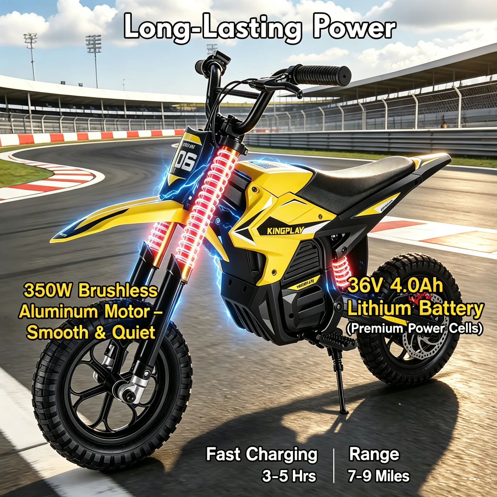 DuoDian Electric Dirt Bike for kids,850W Peak Motor 16MPH Top Speed, 6.8Miles Range 36V 4Ah Battery, 12*2.75 Inch Inflatable Tires, Rear Disc Brake For Road age 3-10 view 2