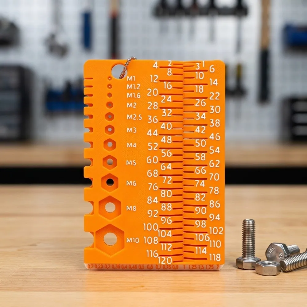 Portable Screw Measuring Tool M1-M10 Specifications Precision Wire Gauge Easy Use Multifunctional Drill Bit Gauge Studio Needed