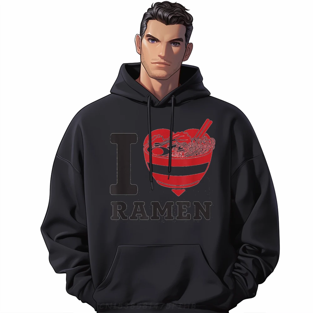 

I Love Ramen Noodles Soup Brand Clothing Women Men's Polyester Fiber Hoodie St Patrick's Day