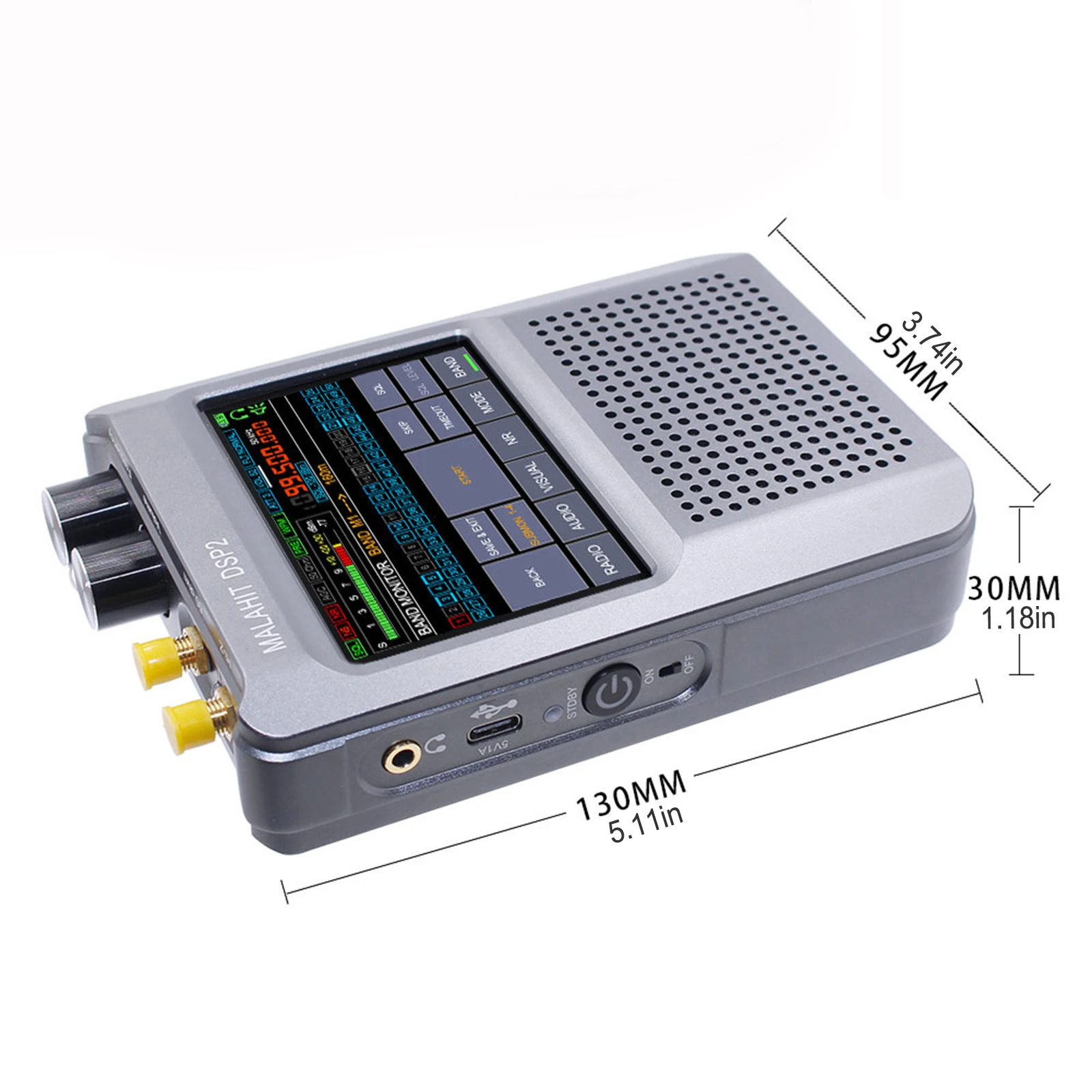 Ricevitore Radio Malachite Malahit-DSP2 SDR Touch LCD da 3.5 pollici 10kHz-380MHz 404MHz-2GHz altoparlante Radio filtro sintonizzabile