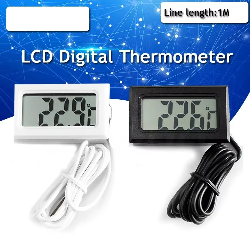 LCD Digital Thermometer Temperature Sensor Temperature Tester Detector Monitor with 1M Senor Cable for Aquarium