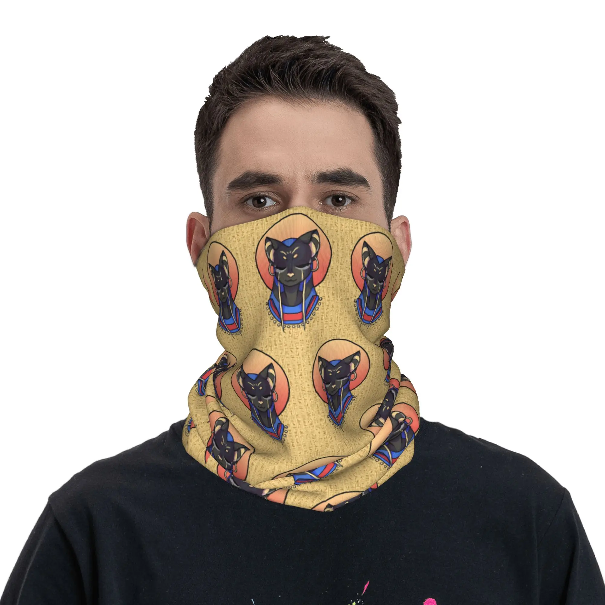 

Bastet Egyptian Cat Goddess Ancient Bandana Neck Gaiter Printed Face Scarf Cycling Scarf Cycling Unisex Adult Winter