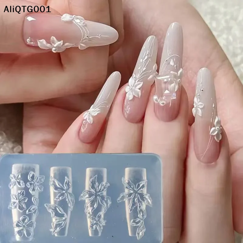 

Форма для 3D-маникюра из силикона «Цветок льда» (лилия), шаблон для дизайна ногтей, аксессуар для DIY-маникюра