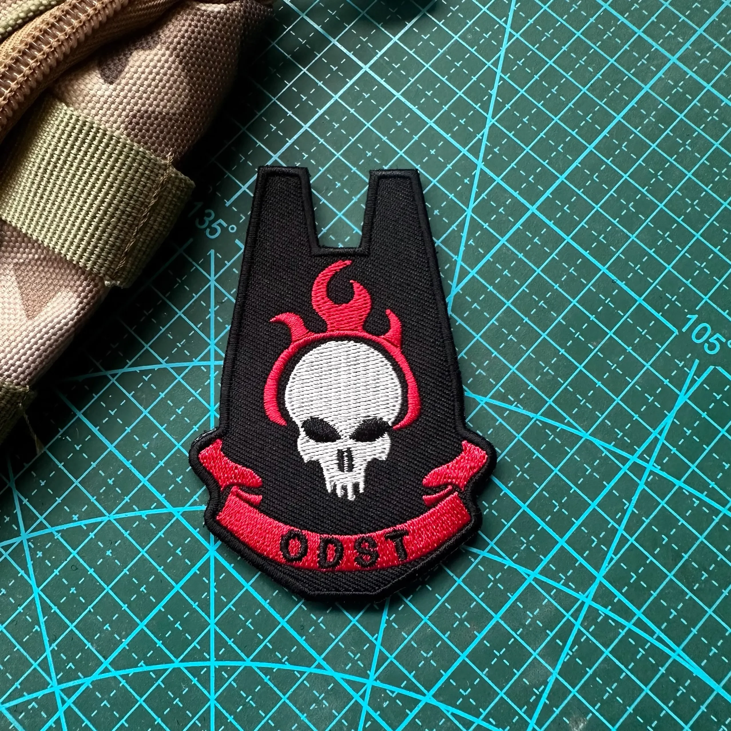 ODST Hell Parachute Embroidery Patch Skull Morale Badge Stickers on Clothes Military Armband Tactical Backpack Decals