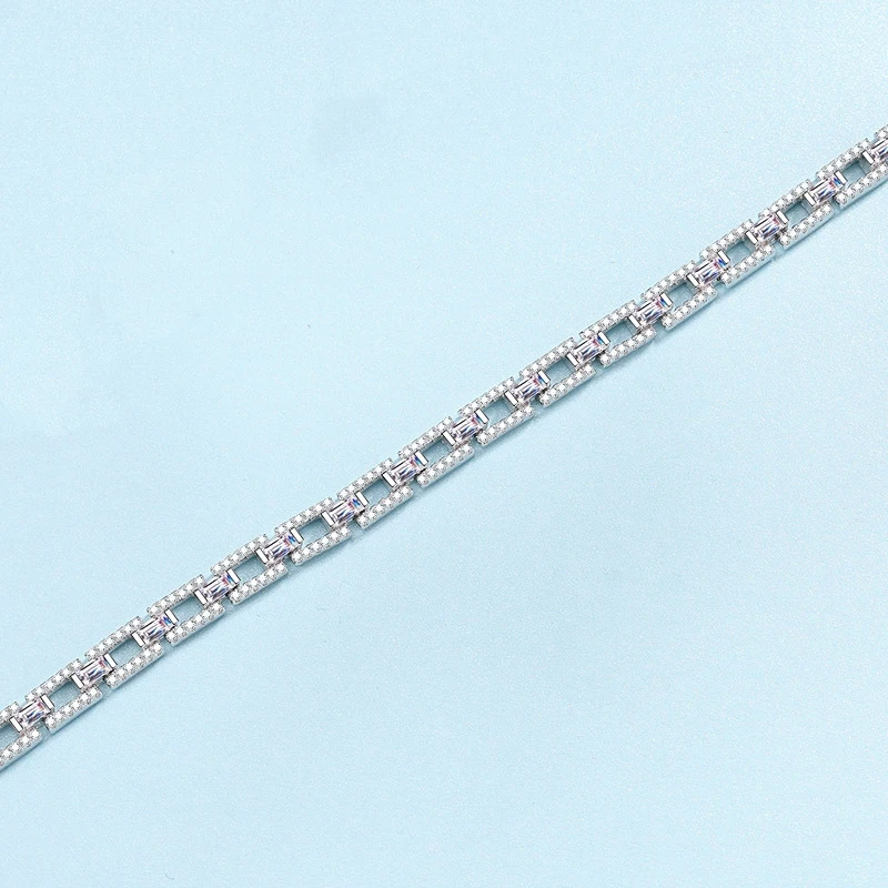 Lady Valentine's Day 18K White Gold Girl Birthday Gift Bracelets 3/3.2CT Moissanite Diamond PT950 Platinum Women Wedding Party