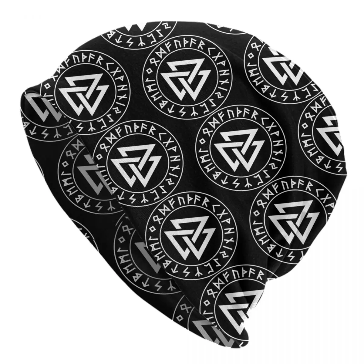 Custom Compass Vegvisir Valknut Bonnet Hats Knitting Hat For Men Women Winter Warm Symbol Skullies Beanies Caps