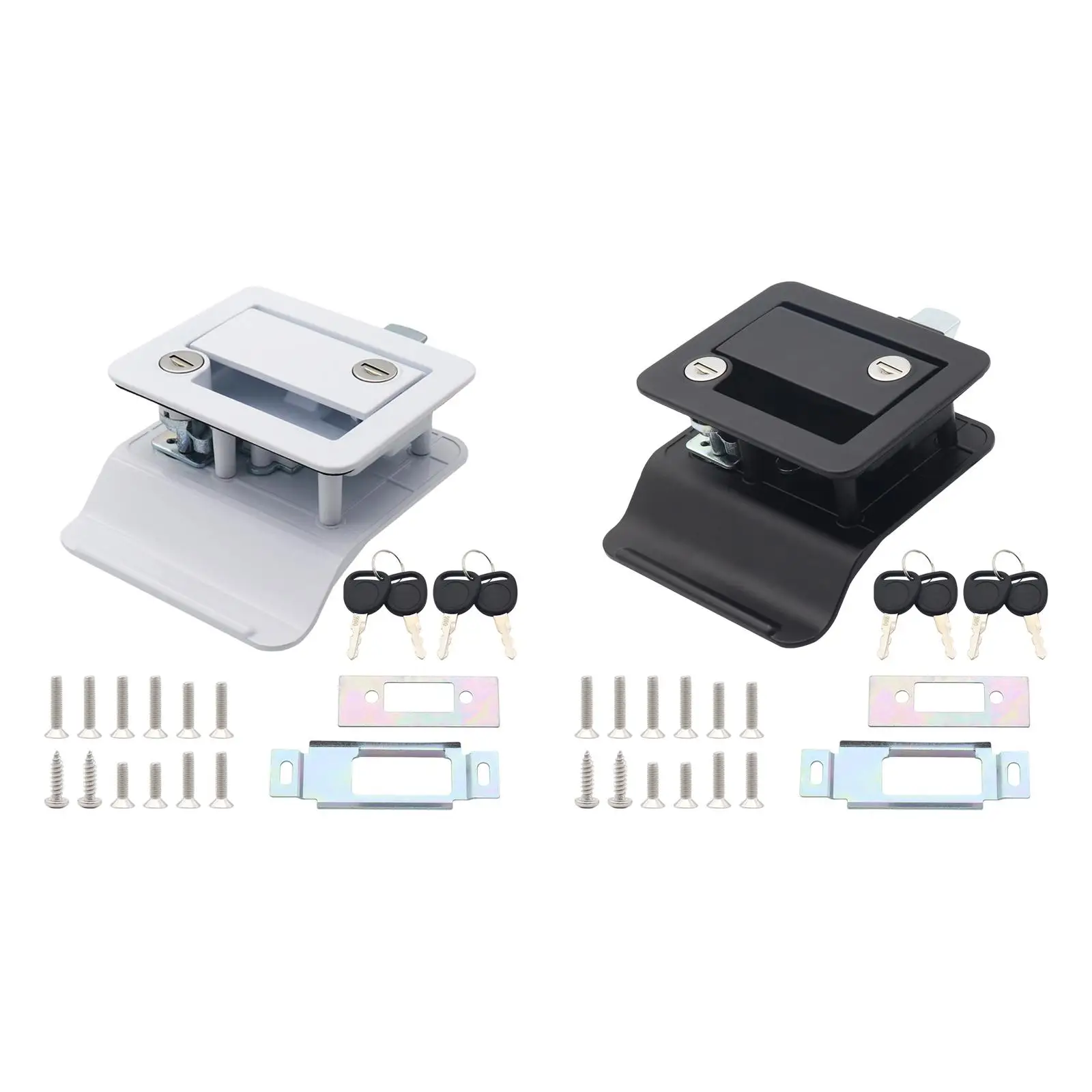 

RV Entry Door Lock with Paddle with Screws Hole Cutout 68x92mm Convenient Installation Zinc Alloy