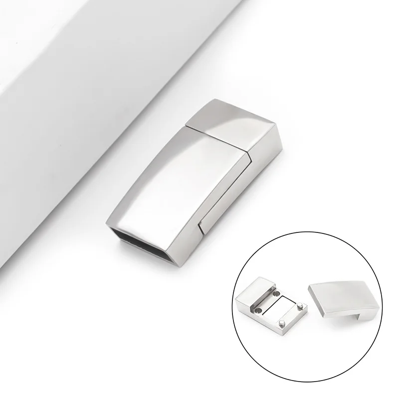 10Pcs 316L Stainless Steel 10x3mm Hole Magnetic Clasps for Leather Bracelet Lace Buckles Connectors Jewelry Closure Accessories