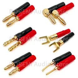 10PCS Banana Plugs Speaker Audio Connector Dual Screw Lock 24K Gold Plated HIFI Banana Connectors Jack for Sound Amplifier Wire