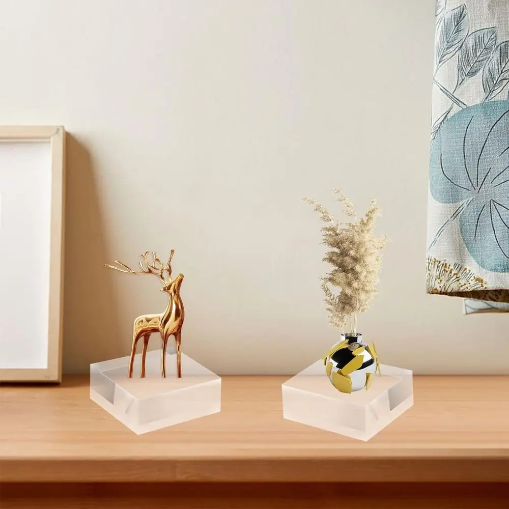 Solid Jewelry Display Riser Stands Polished K9 Crystal Collection Show Holder Transparent Stereoscopic