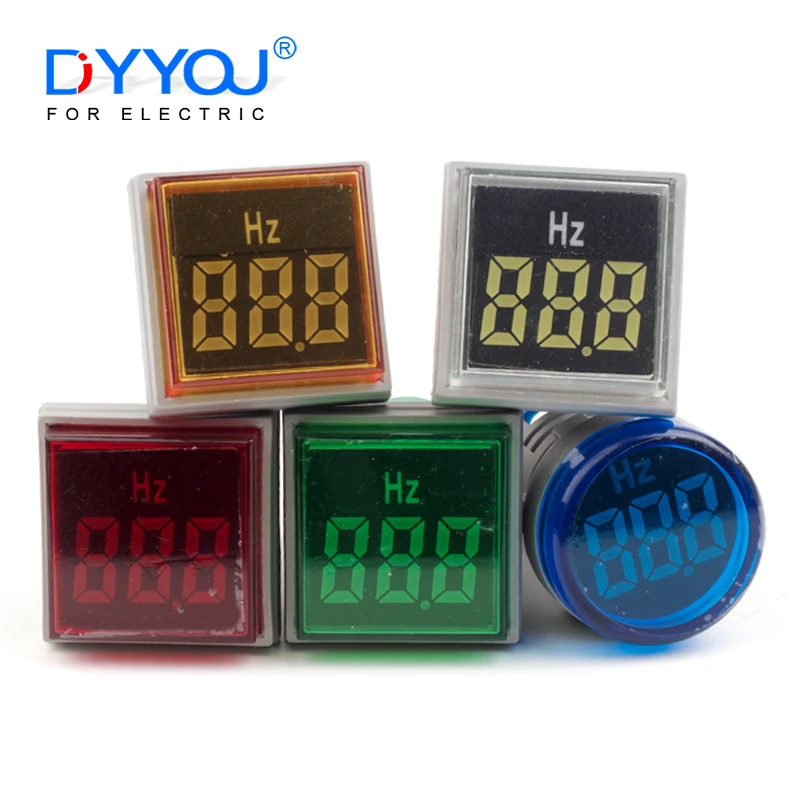 Square Round Hertz Measuring Range Digital Display Electricity Hertz Meter Frequency Meter Indicator Digital Display 0-99 Hz