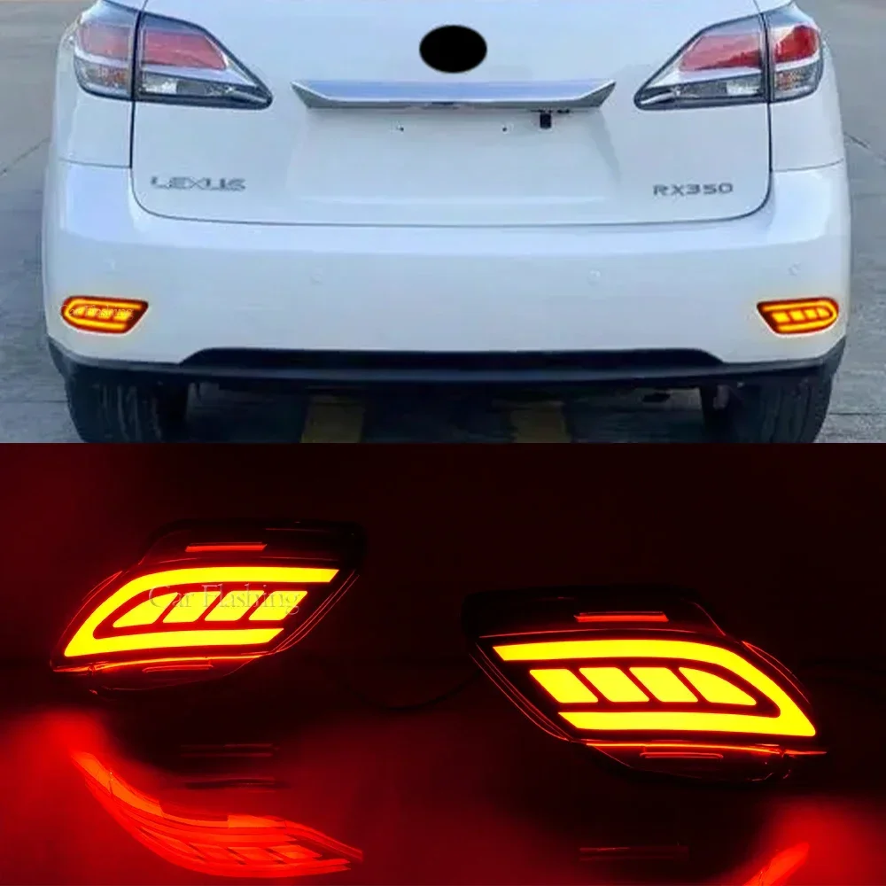 New！ Car LED Rear Bumper Reflector light For Lexus RX270 RX350 RX450h 2009 2010 2011 2012 2013 2014 2015 with Turn Signal Brake