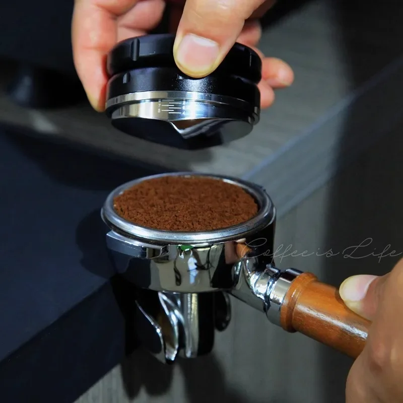 Professional grade one-word leaf coffee cloth powder maker 58.55mm titanium-coated stainless steel base universal