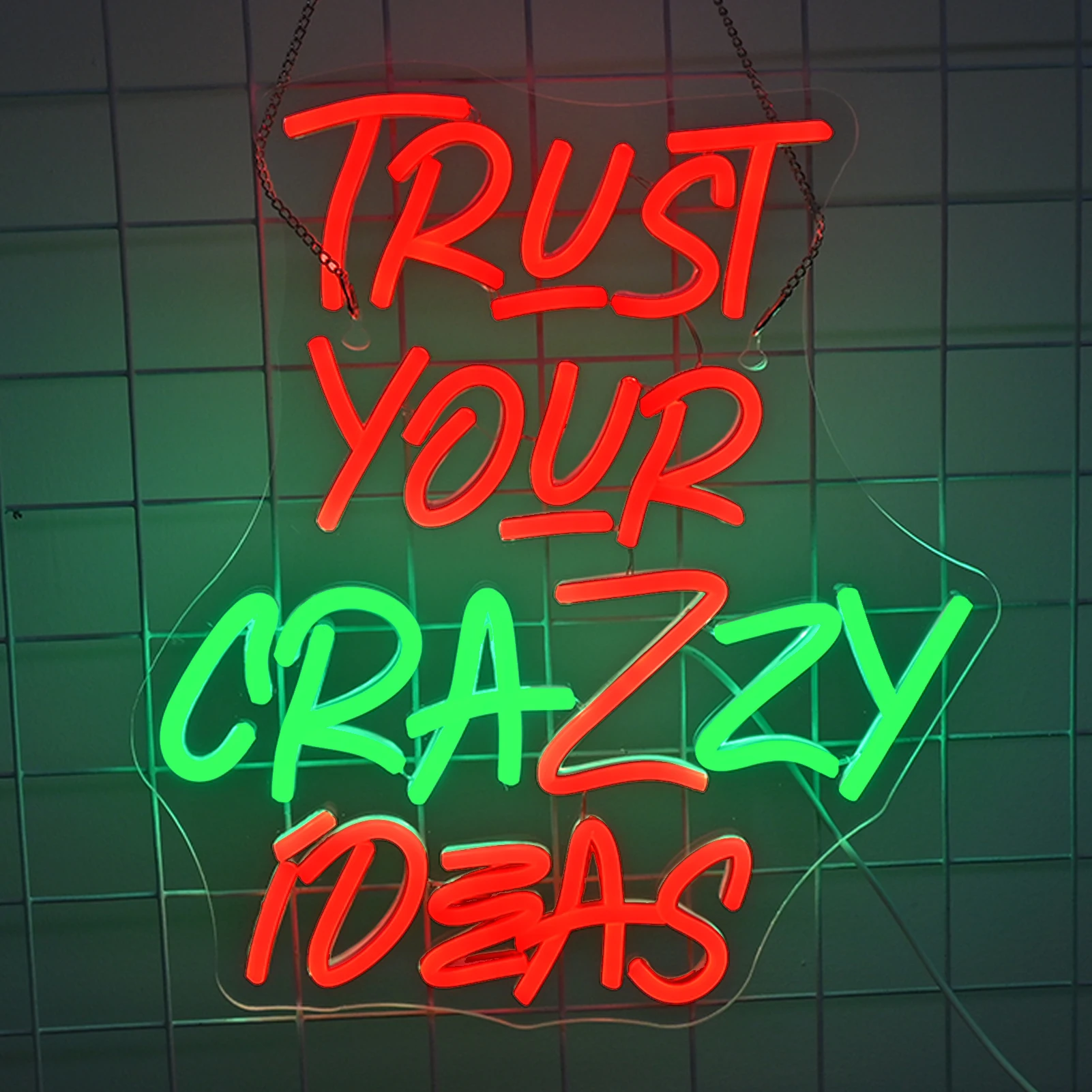 Dimmable Trust Your Crazy Ideas Neon Sign for Inspirational LED Light for Home Office Studio Dorm Room Decor Classroom Decor