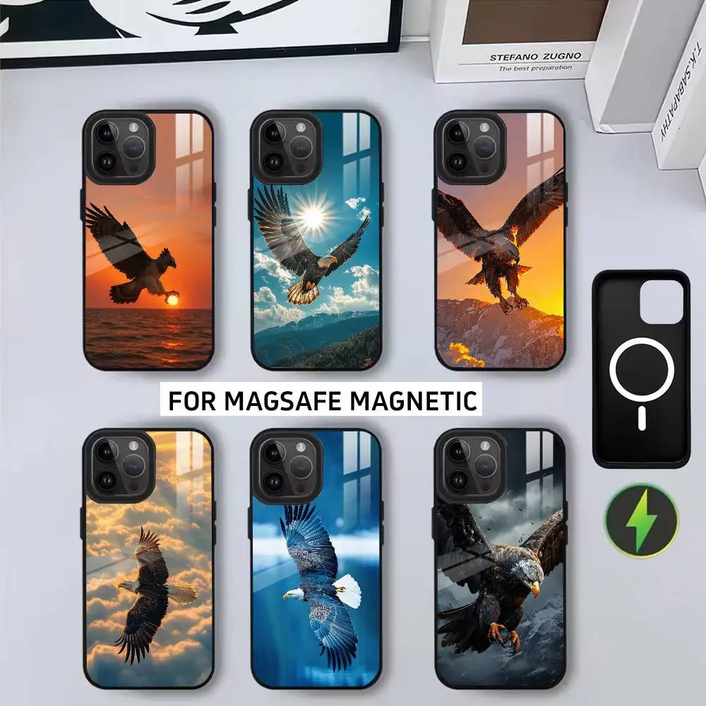 

Eagle powerful Animal Phone Case For iPhone17,16,15,14,13,12,11 Plus,Pro Magnetic For Magsafe Wireless Charging