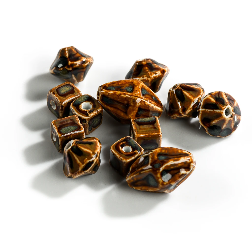 Large Square UFO Shaped Ceramic Beads Exquisite Jewelry Accessories Making Materials #XN577