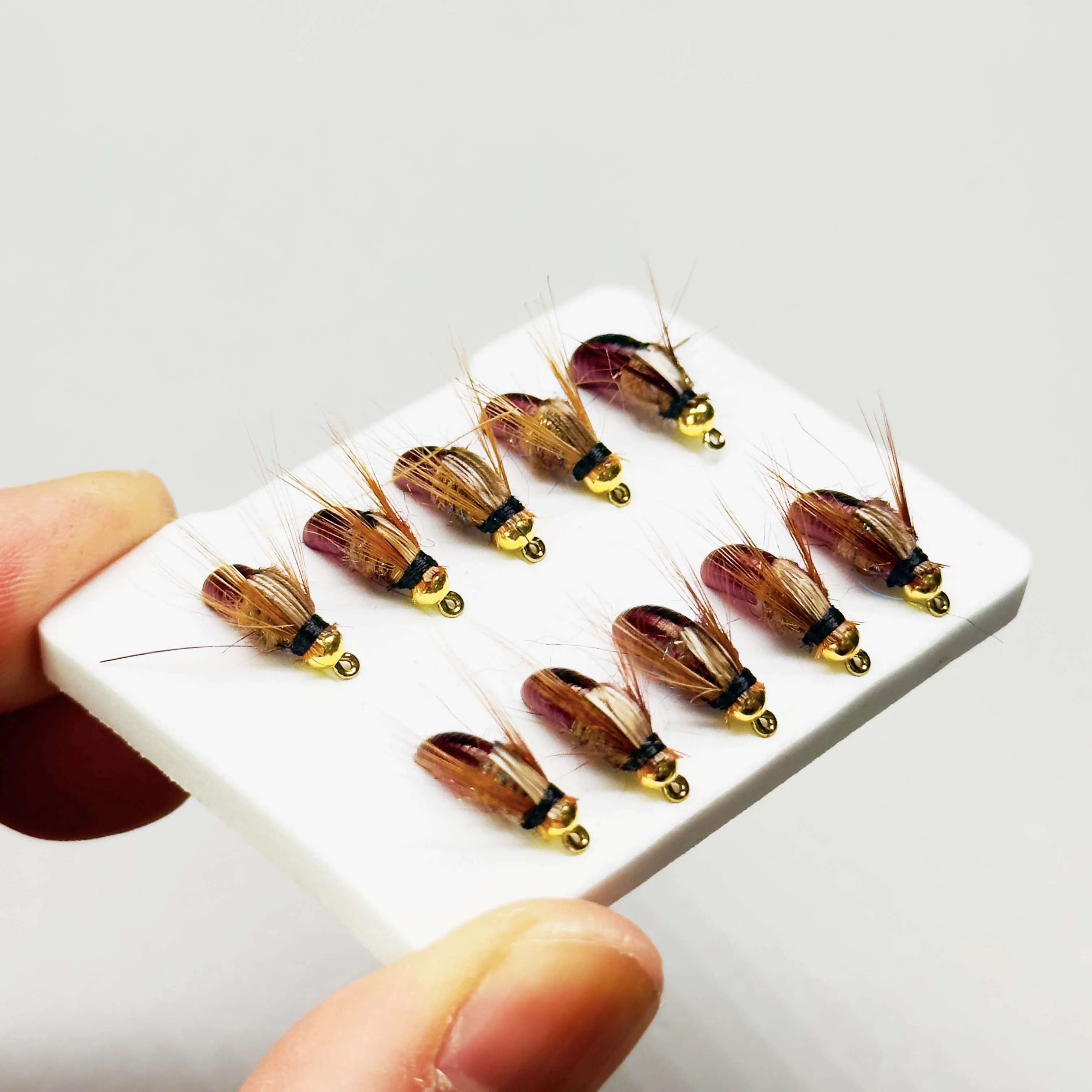 5 Stücke/10 Stücke Messing Perlenkopf Bionik Nymphe Scud Fly Bug Wurm für Forelle Bass Fishing Nymphing Künstliche Insekt Köder Locken Größe # 10