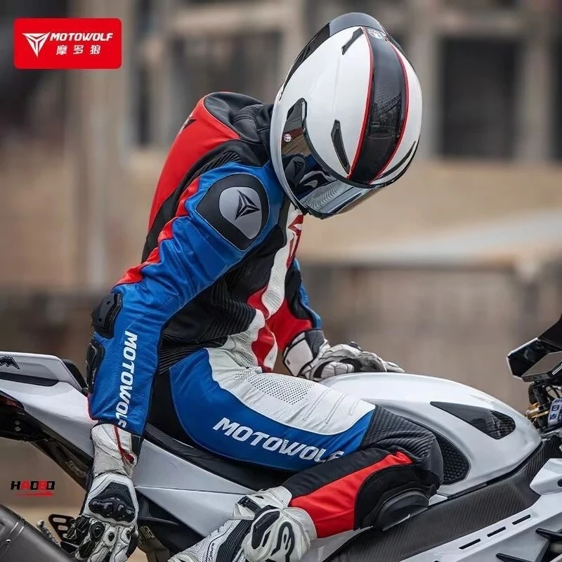 

Motorcycle leather Waterproof Motor One-piece Leather Jacket Riding Protection Racing Suit Riding Protection Riding Suit