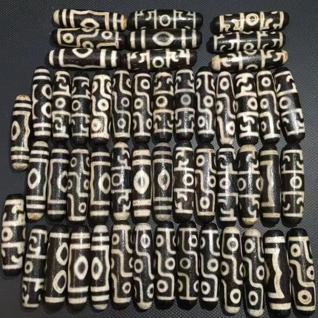 

50pcs/lot 13*48mm Old Dzi Natural Agate Ji Powerful Amulet Collectible DIY Beads for Jewelry