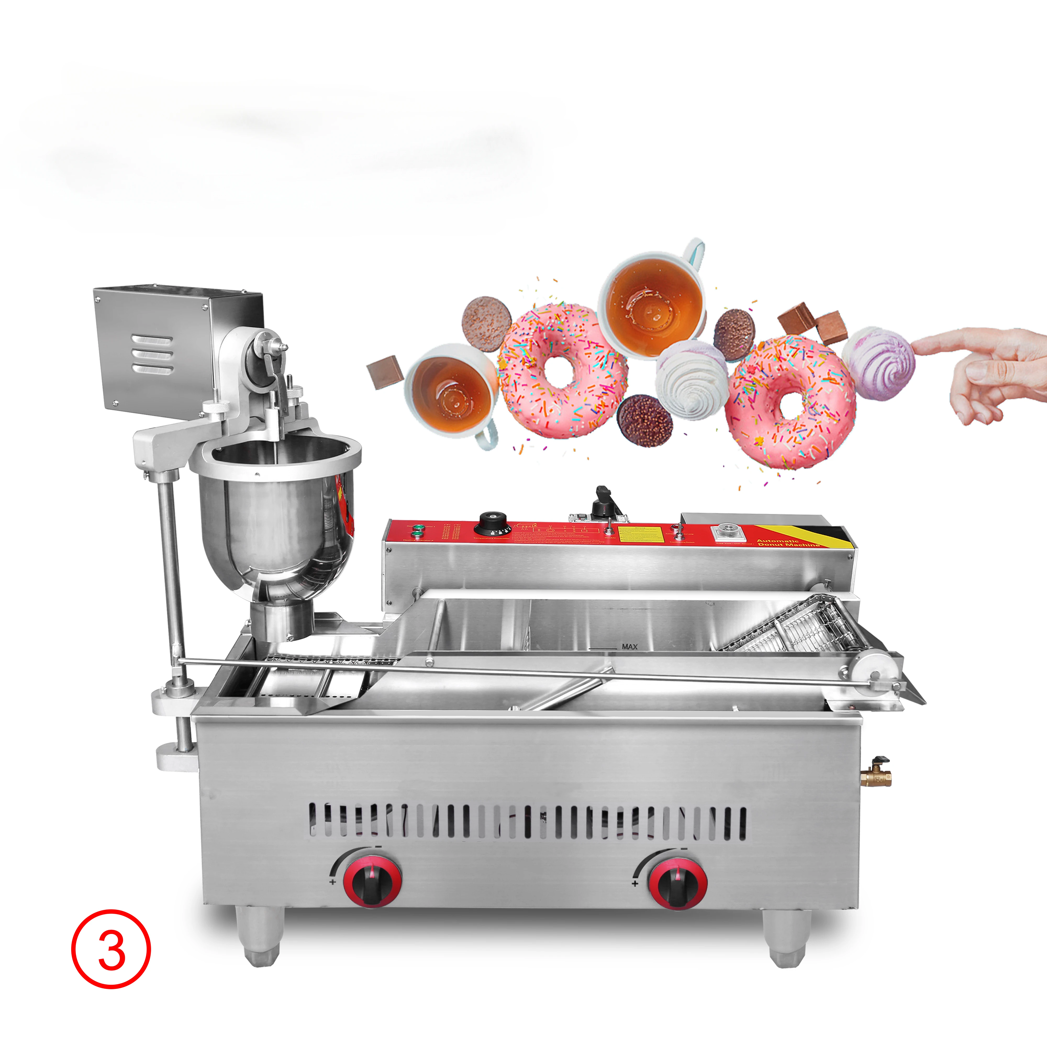 Hot sale commerical full automatic donut machine Industrial Yeast Fryer donut maker machine