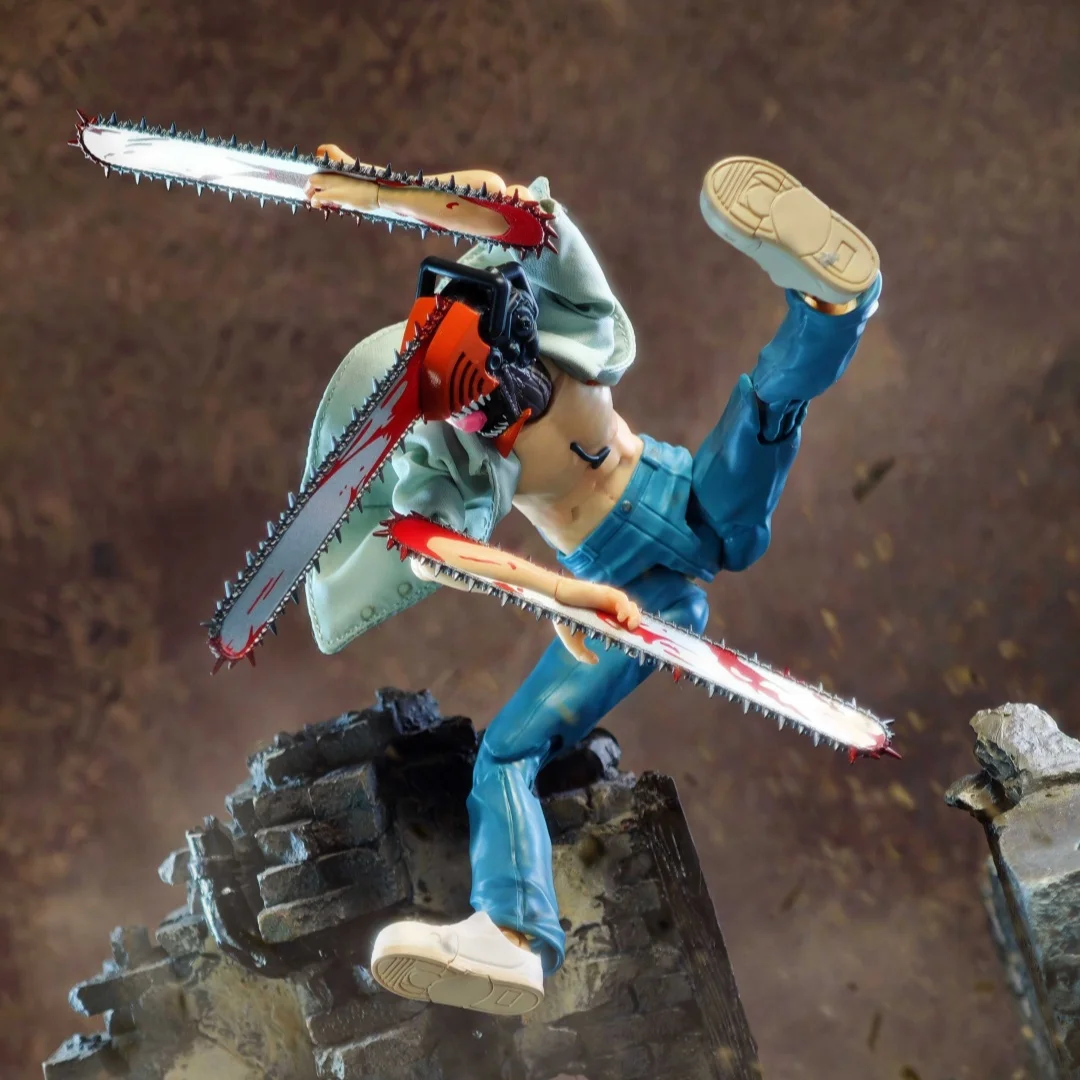 Chainsaw Man Shf Anime Handmade Clothes Denji White Shirt Built In Iron Wire Is Suitable for 1/12 Toy view 4