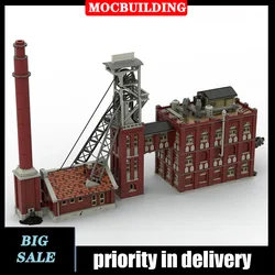 MOC City Train Coal Mine Factory Set Model Building Block Coal Plant Engine Room Collection Series Toy Gift