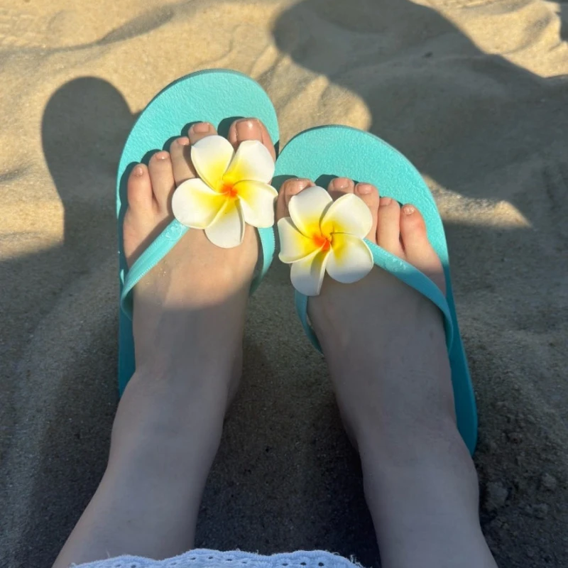 

Eggflower Sweet Women's Flip Flops Summer Outdoor Wear Anti Slip Beach Slippers Outdoor Beach Photography Girls' Slippers