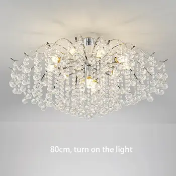 現代奢華水晶吊燈,適用於客廳、餐廳、臥室裝飾,銀色LED吸頂燈,室內照明燈具 10 最佳銷售 銀色吸頂燈 - №1