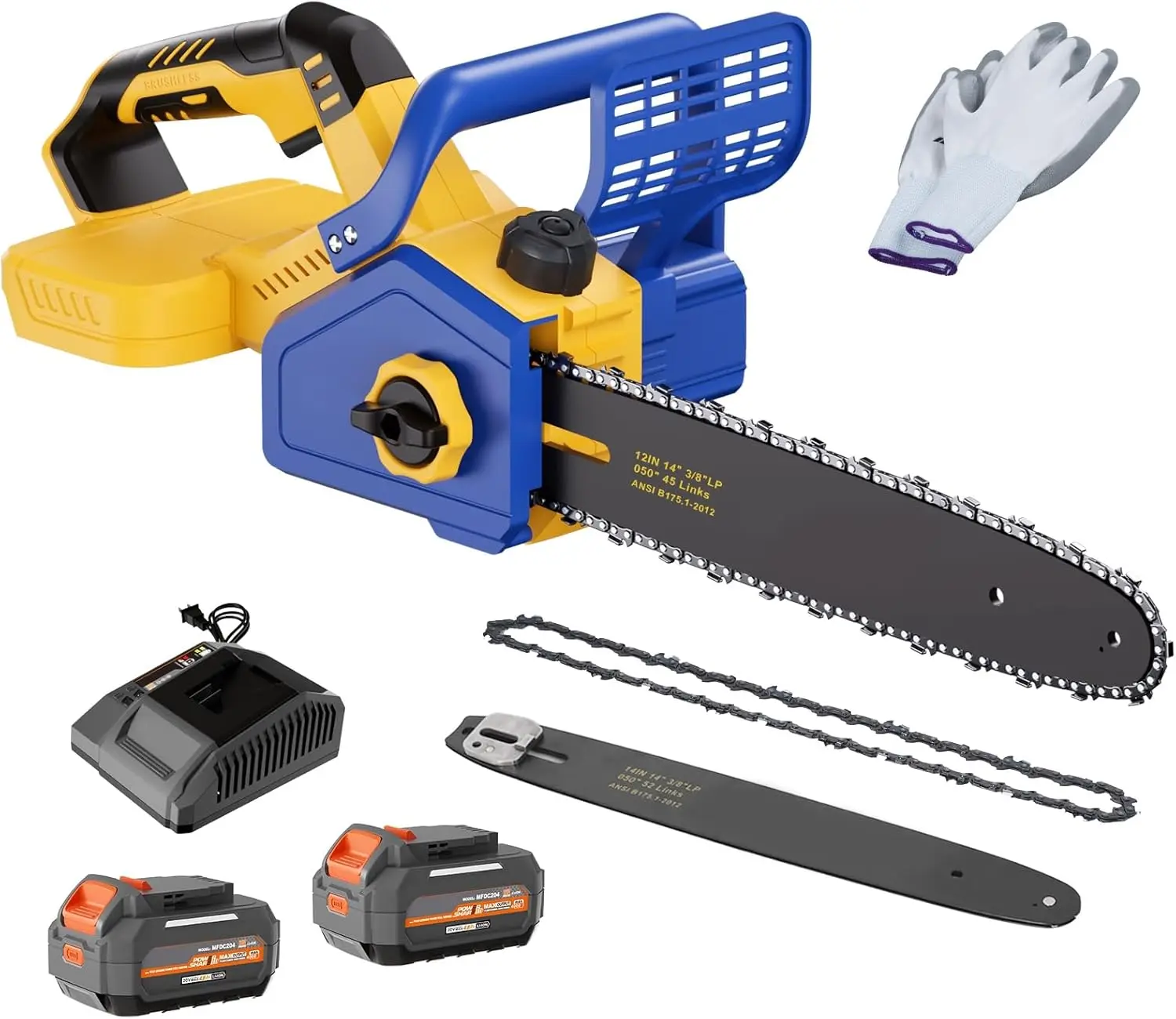

Cordless 14" & 12" Chainsaw Compatible with Dewalt 20V MAX Battery, 40V Electric Handheld Power Chain Saw w/ 1700W Brushless Mot