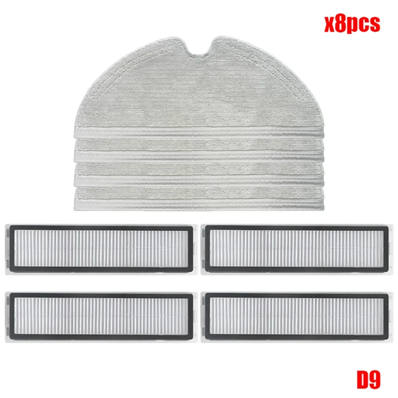 Stabiele stofzuiger Hoofdborstel Zijborstel Hepa-filter Mop Rags Vervangingsaccessoires voor Dreame D9 & Bot L10 Pro Robotic