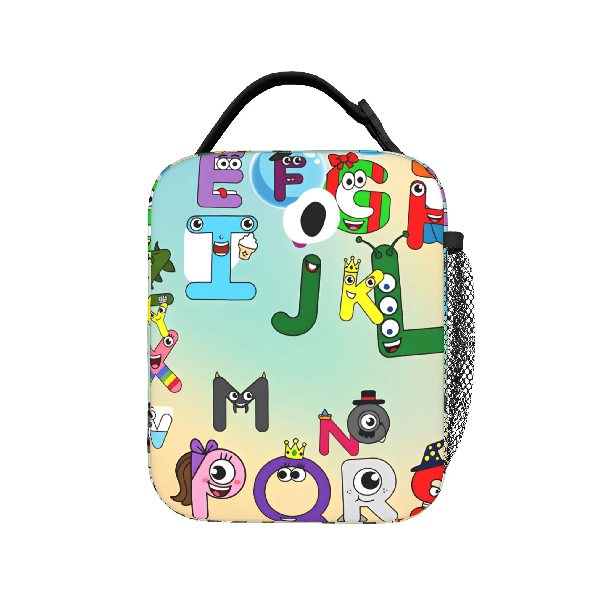 Alphabet Lores  Lunch Bag  Aesthetic Lunch Box Travel Portable Insulated Thermal Lunch Bags For Men Waterproof Custom Cooler Bag