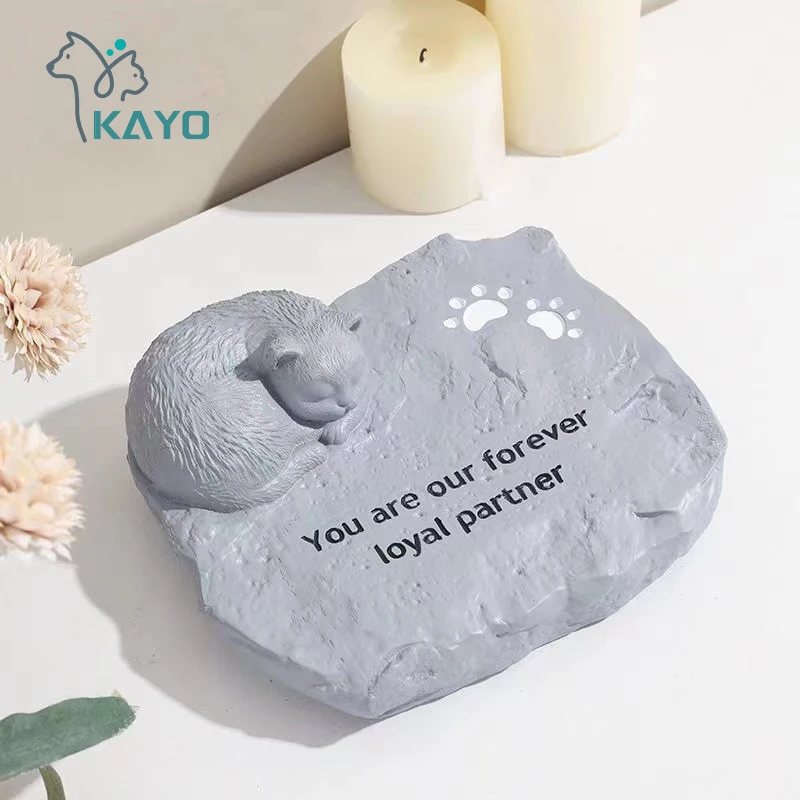 Heaven\'s guardian pet tombstone Cat puppy love pet Funeral monument Animal resin memorial sacrifice stone