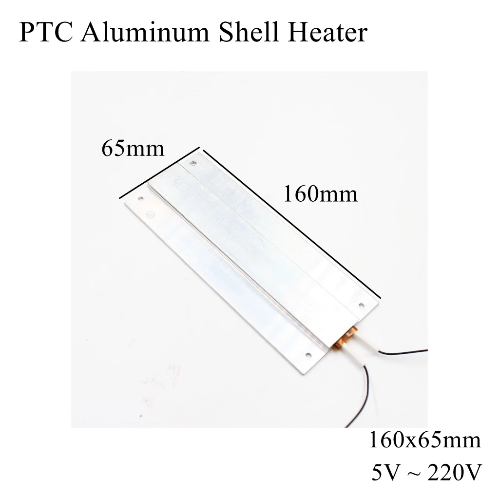 160x65mm 12V 24V 110V 220V PTC Aluminum Shell Heater Constant Thermostat Thermistor Ceramic Air Heating Sensor Egg Incubator