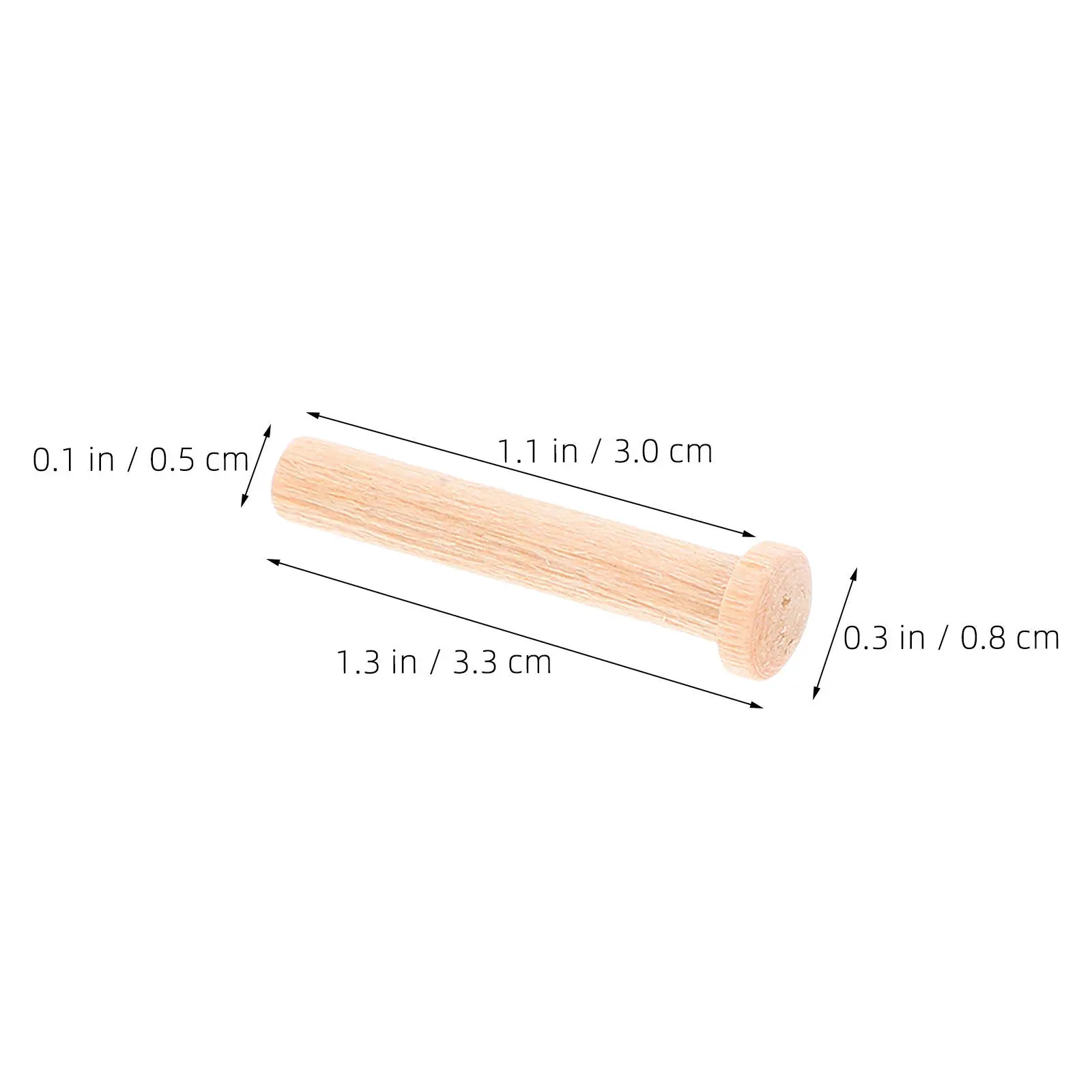 30Pcs Mini Round Rivets Natural Hardwood Dowels T Shape Wooden Pegs for Train Wheels Furniture Shelf Support Craft DIY Projects
