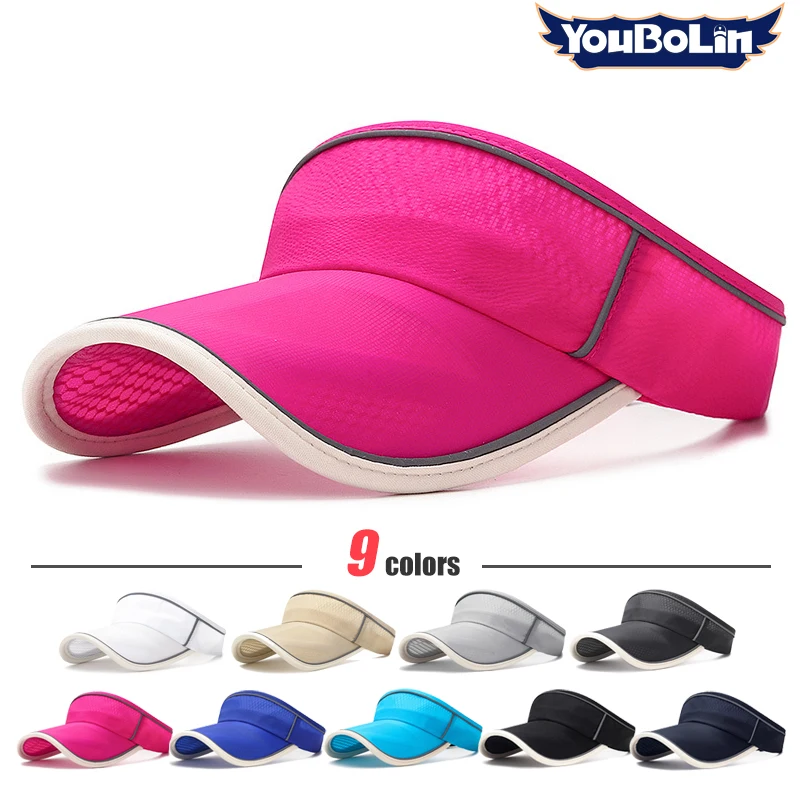 Sun protection hollow top hat summer running sports hollow brim skin extended brim outdoor quick-drying sun hat