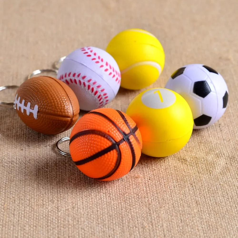 1PC New Fashion Sports metal Keychain Car Key Ring Football Basketball Golf ball Pendant Home Decor.Metal Craft MY 003