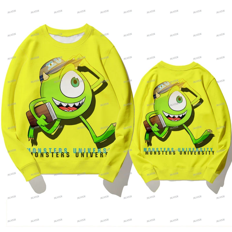 Disney Monsters University Sweatshirt Cartoon Anime Women Men Pullover Tops 2025 New Fashion Couple Hoodie Sweatshirt Pullovers
