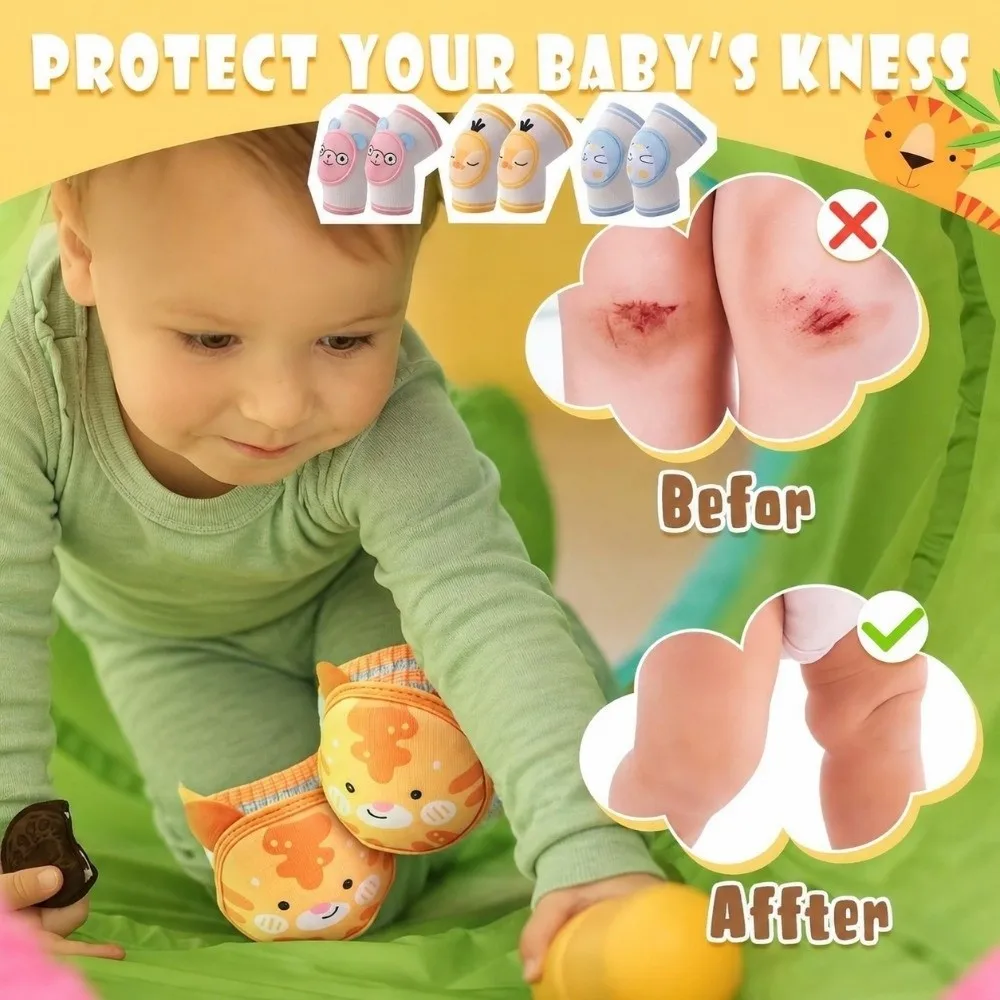 Fall-resistant Baby Knee Pads Breathable Shockproof Children's Elbow Pads Lightweight Muscle Protection Crawling Knee Pads