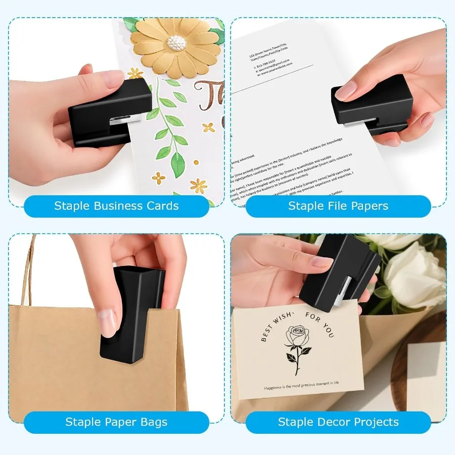 Mini cucitrice Piccola graffetta da scrivania carina Capacità di 25 fogli con 830 graffette e cucitrice da tavolo per ufficio scuola casa