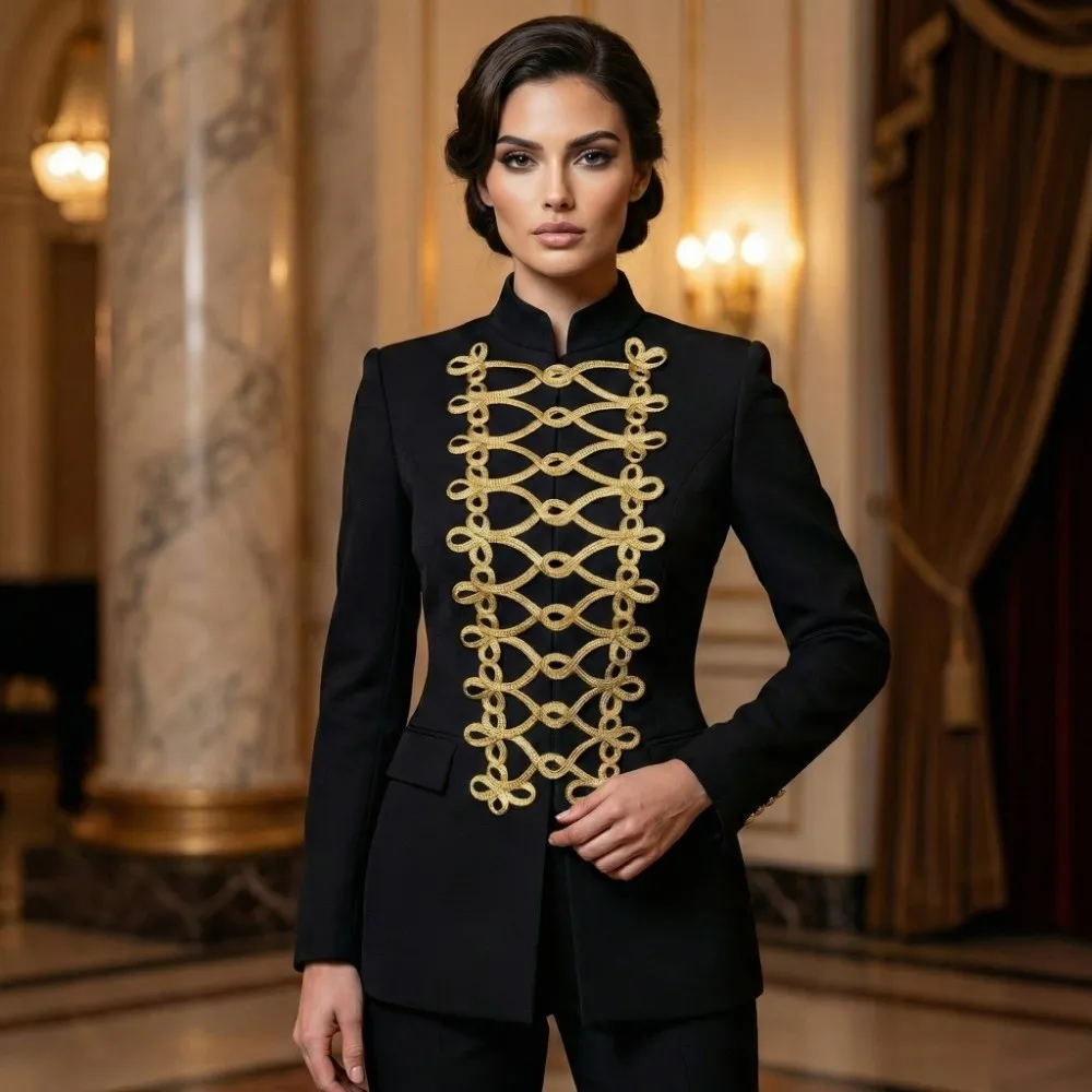 Gold Wire Costume Decorative Applique Trapezoidal Baroque Sew on Patch Vintage Multi-styles Cord Embroidery Applique
