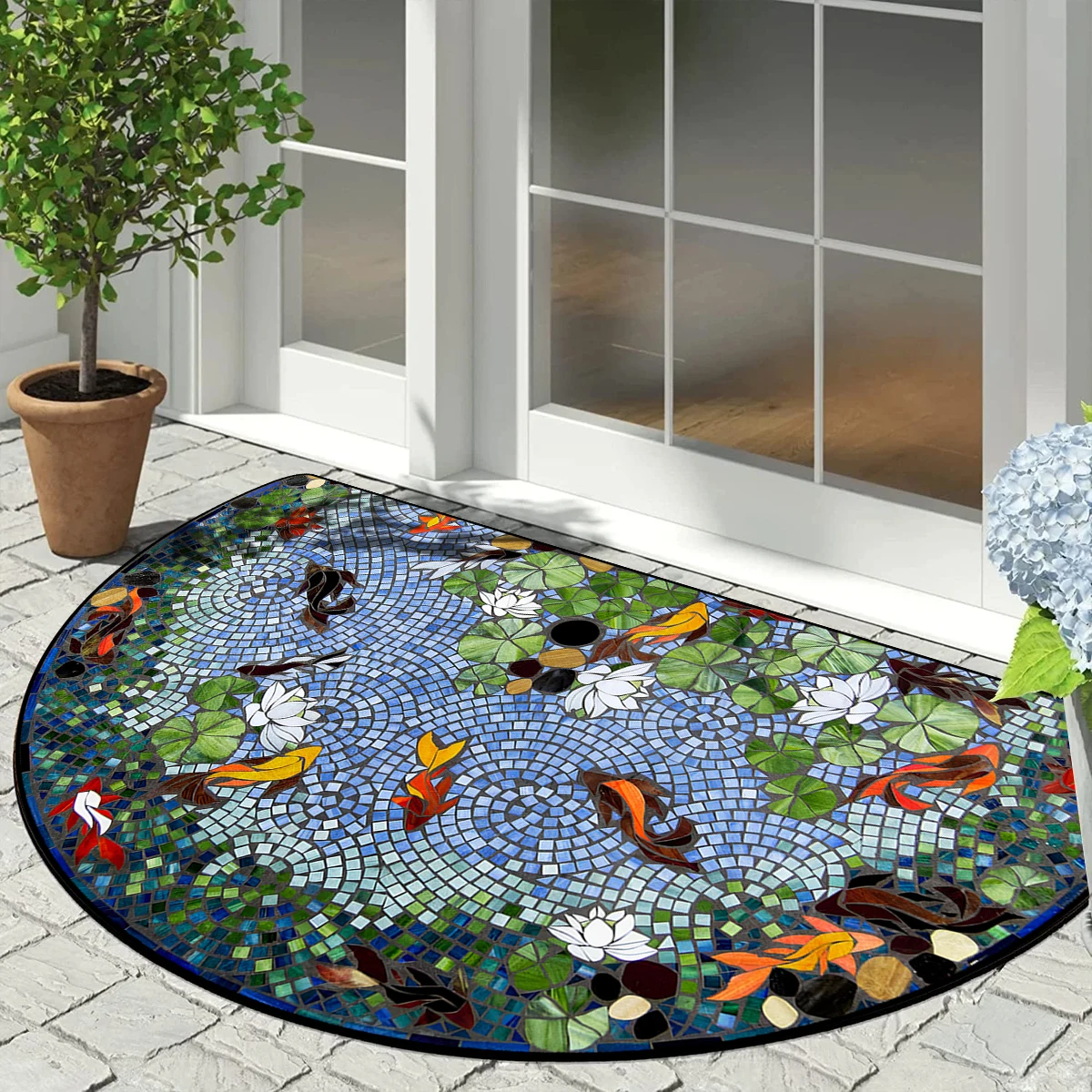 Semi-circular Carpet House Doormat Entrance Door Mat Home Outdoor Rug Entry Garden Decoration Floor Mats Tapete Entrada De Casa