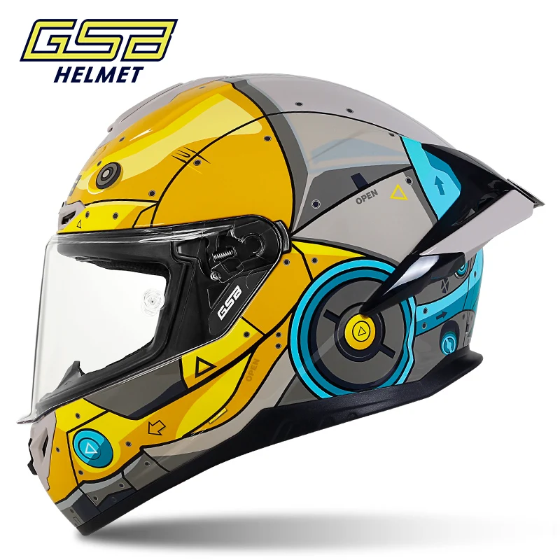 

GSB 361GT Motorcycle Helmet Men's and Women's Summer Locomotive Full Helmet Four Seasons Universal 3c Certification